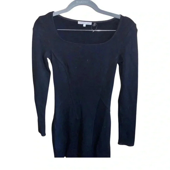 Helmut Lang Open Back Cutout Bodycon Black Long Sleeve Mini Dress Size Small - Picture 5 of 8